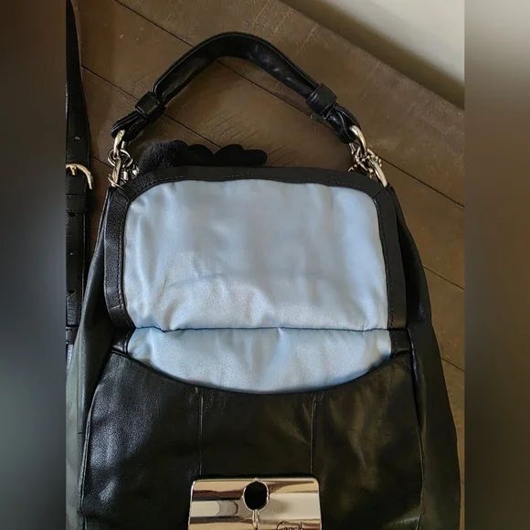 Coach Black Leather Kristen Hobo Bag With Crossbody Strap & Unbranded Charm - Picture 9 of 16